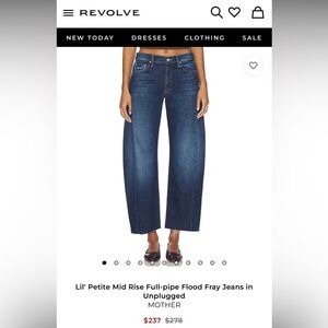 MOTHER Women's Dark Blue Barrel Jeans